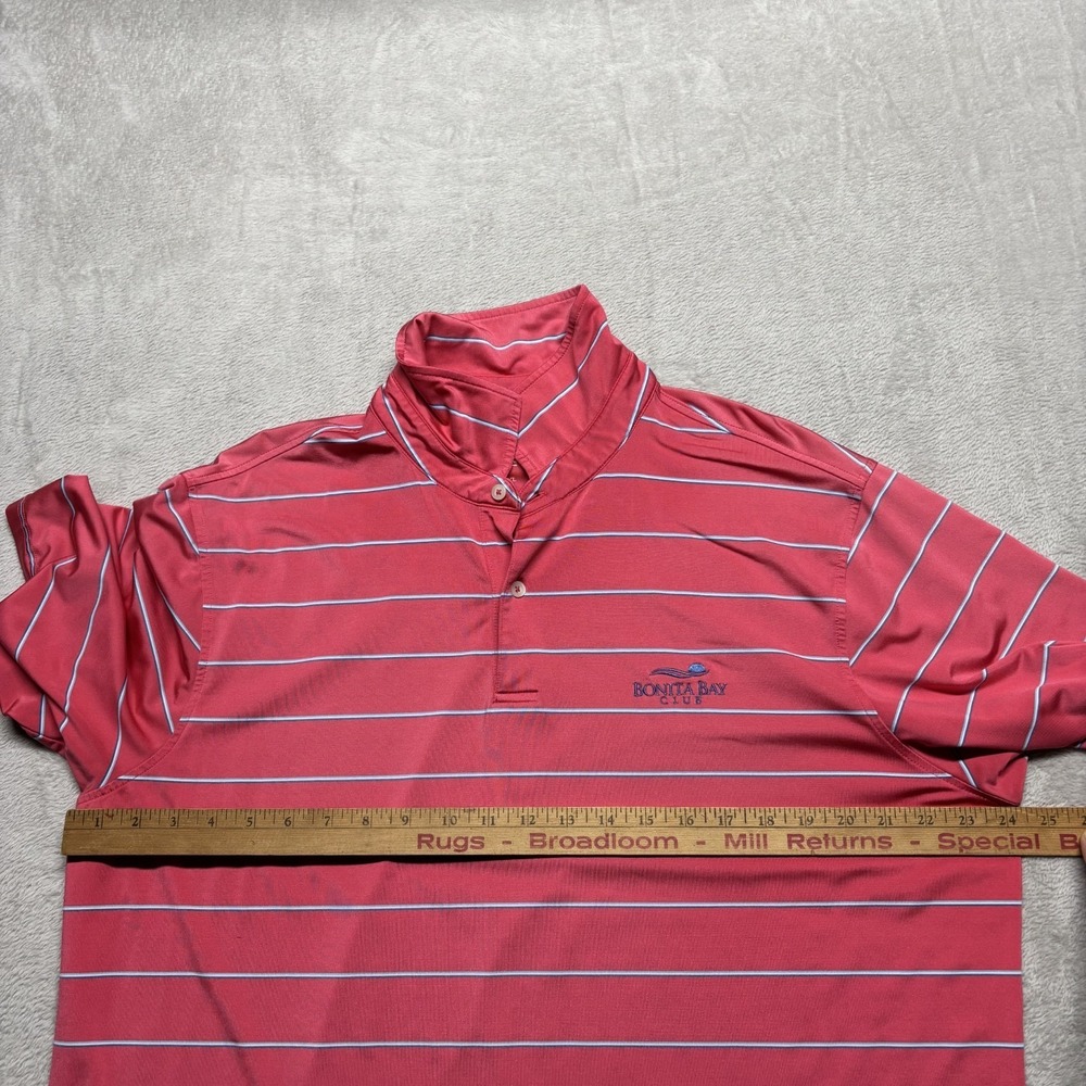 Fairway & Greene FG Tech Golf Polo Shirt Men's XL Bonita Bay Club Coral Striped - Picture 8 of 9